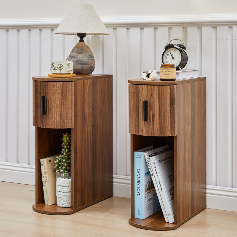 1-Drawer Narrow Nightstand (Set of 2)