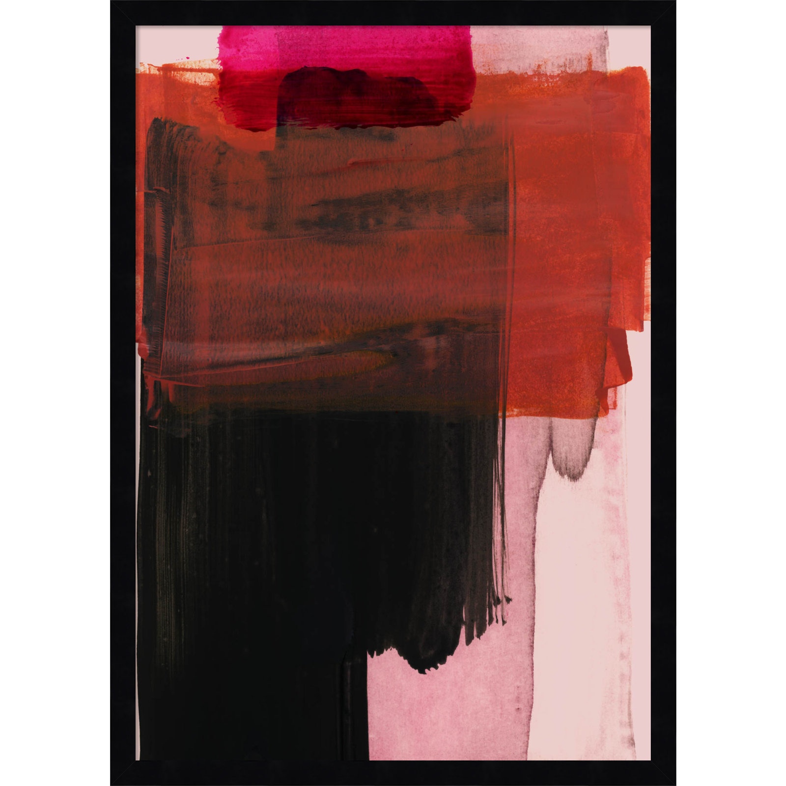 Rydell "Abstract Painting XXI" Print, 25" H x 18" W, Black