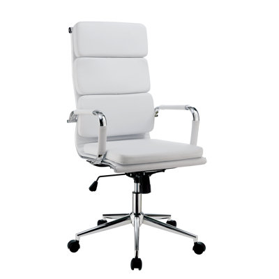 Modern High Back Home Computer Executive Desk Chair Pu Leather Rolling Swivel 360 Rotation Task Residential Commercial For Office by Latitude Run