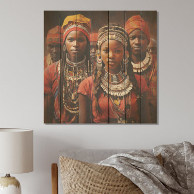 African Samburu Vibrance IV - Balenciaga On Wood Print