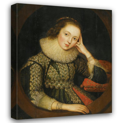 "Portrait of a Lady, Said to Be Mary Queen of Scots" by  Circle Of Robert Peake - Gallery Wrap Canvas Wall Art