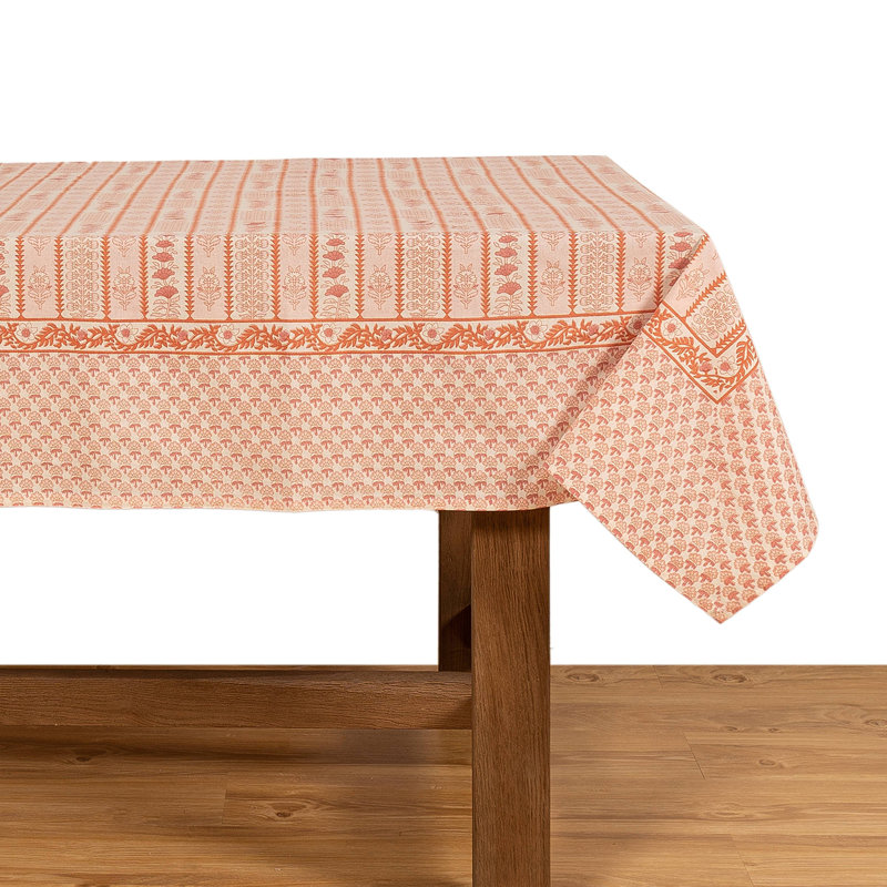 Provence Avignon Handmade Floral Tablecloth, 86" L x 59" W, Pistache