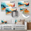 Bleu et orange, vagues abstraites colorées IV - art mural abstrait en métal MT134536-680410250
