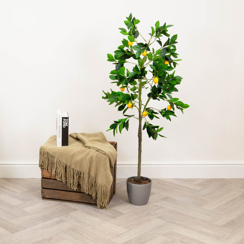 130cm Faux Lemon Tree in Ceramic Pot