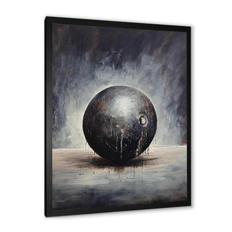 «Bowling Slate Strike» sur toile, Cadre simple noir, H 40 po x l 30 po x P 1,5 po