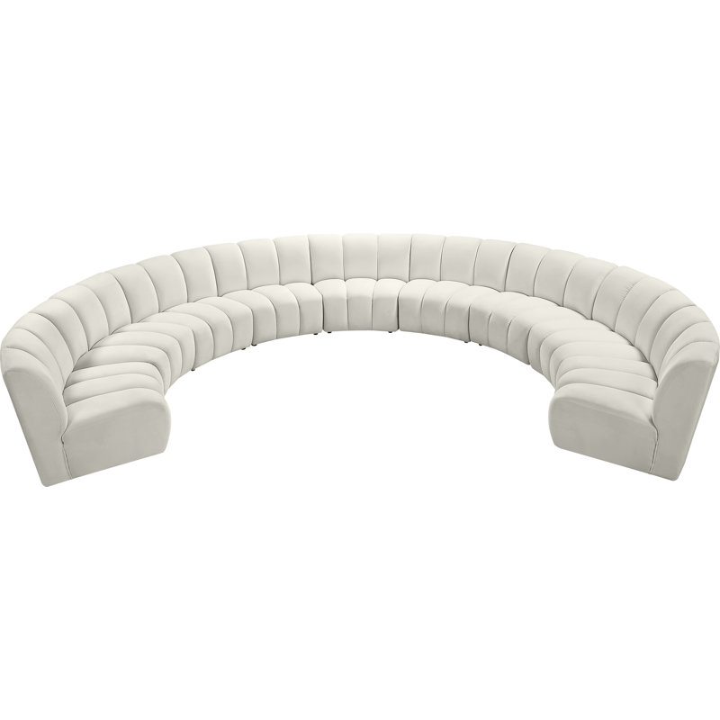 Canapé modulaire en velours Infinity, 9 pièces, Velours crème