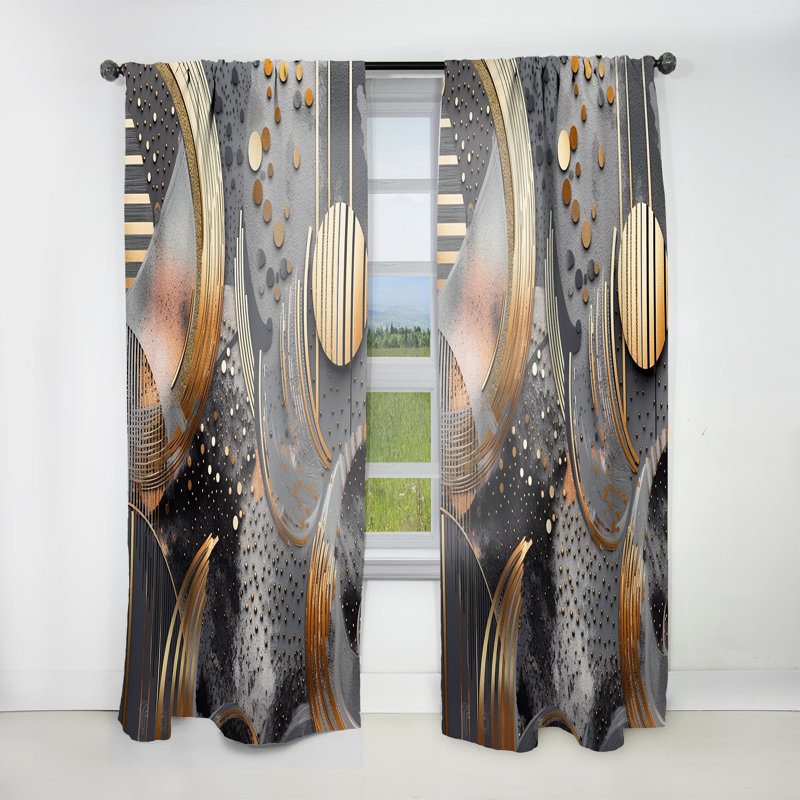 Doux couleurs Marble Abstract III - Rideau en marbre abstrait - Velours obscurcissant - 1 panneau, L 52 po x L 84 po