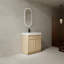 Meuble-lavabo autoportant de 30 po avec lavabo en résine blanche et 2 portes d'armoire à fermeture en douceur