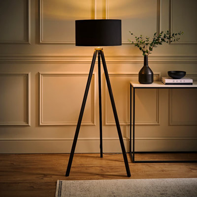Baleine 135cm Black Tripod Floor Lamp