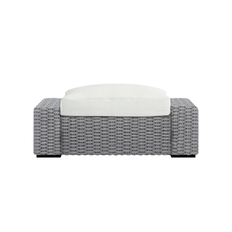 Capri Rope Outdoor Ottoman, Cream Linen 6025-002