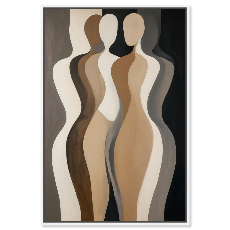 Chœur de formes II, reproduction d'art sur toile par Art Remedy, cadre blanc, 24 x 36, H 37 po x l 25 po, Cadre blanc