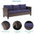 6 Pieces Patio Sofa with Rectangle Fire Pit Table and Swivel Rocking Chairs-108198450-108198447