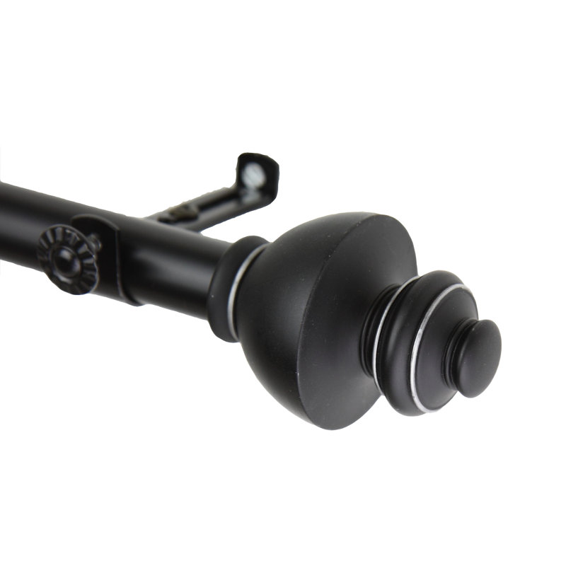 Tringle à rideaux simple Milani, Noir, 18 po à 28 po de largeur