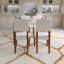Ensemble de table de salle à manger beige avec brun 5 pièces pour la salle à manger, table de style faux marbre de 46 po et 4 chaises rembourrées avec pieds en bois d'hévéa massif, siège rembourré, dossier incurvé-603973445