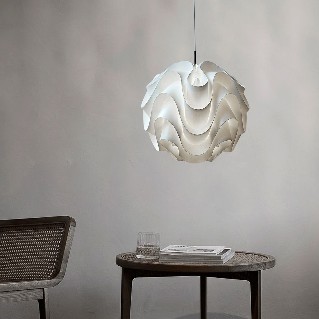 Kimika 1 - Light Modern White Plastic Shade LED Pendant Light Orren Ellis