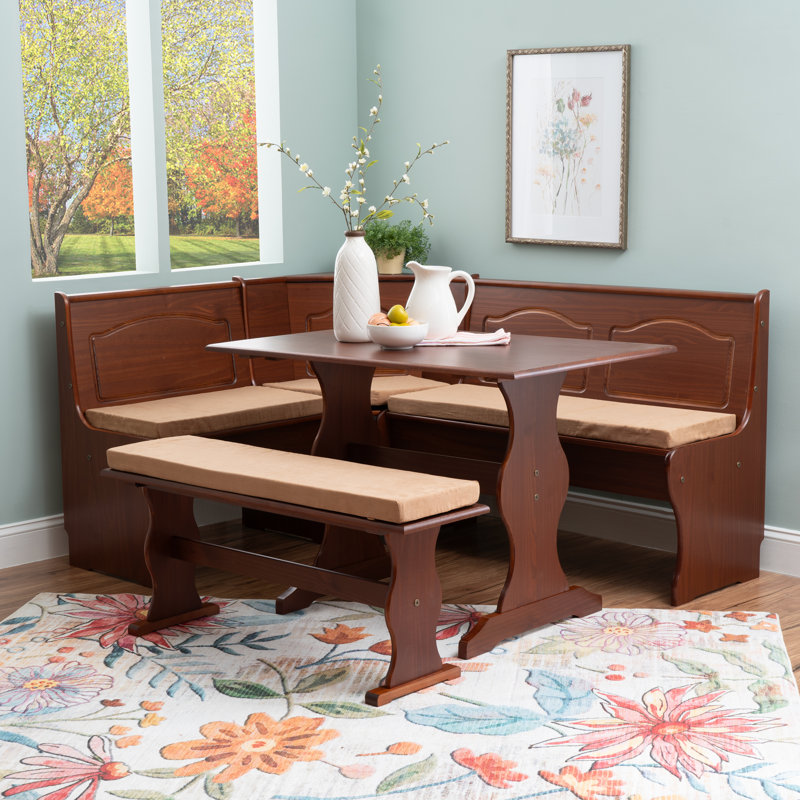 Chelsea 8 - Piece Pine Trestle Dining Set with Cushions, Walnut