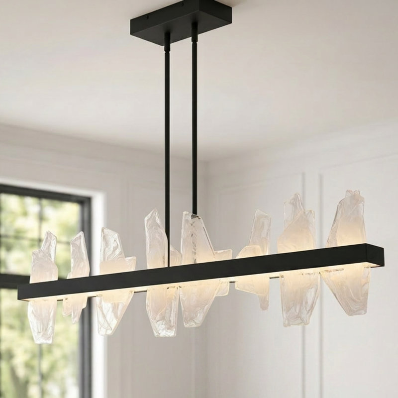Aurelia Integrated LED Linear Chandelier, Matte Black