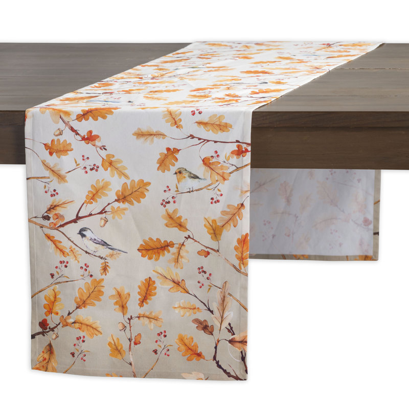 Floral 100% Cotton Table Runner, 108" L x 14.5" W