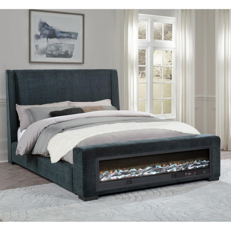 Lit tapissier Mid-Century, King