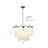 Transitional 7 Light Frosted Glass Petal Chandelier 