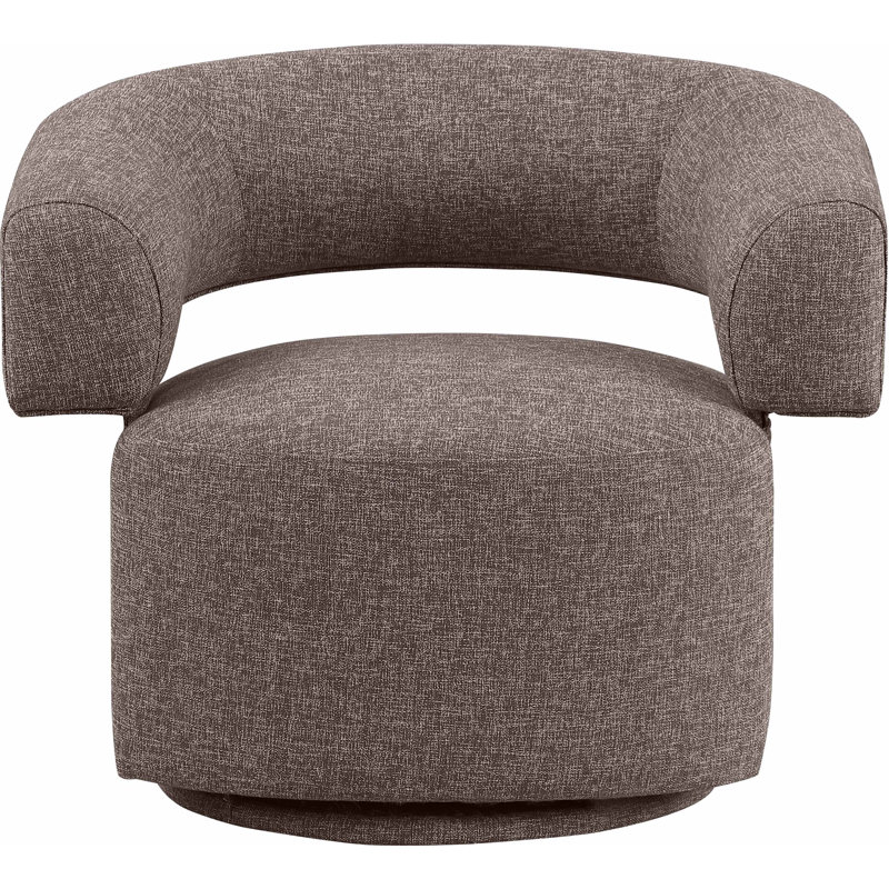 Niya Upholstered Swivel Accent Chair, Brown Linen Textured Fabric