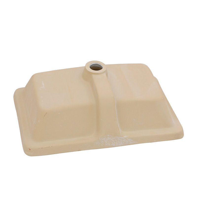 21"X13" White Ceramic Rectangular Undermount Bathroom Sink With Overflow