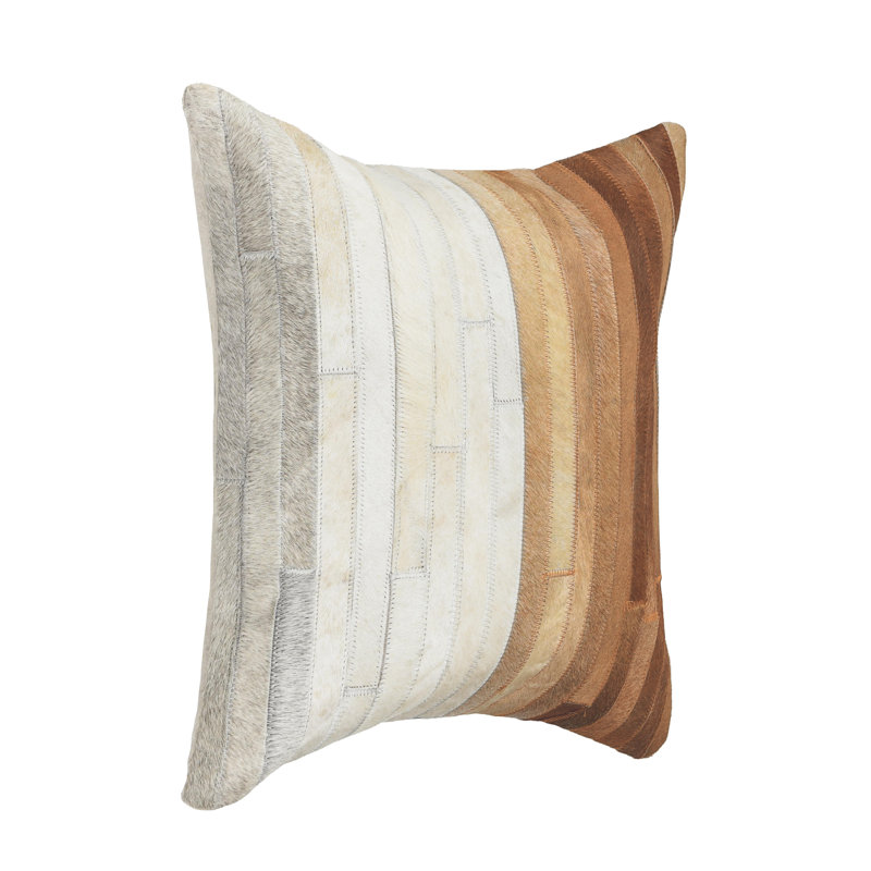 Meru Striped Hair On Hide Throw Pillow