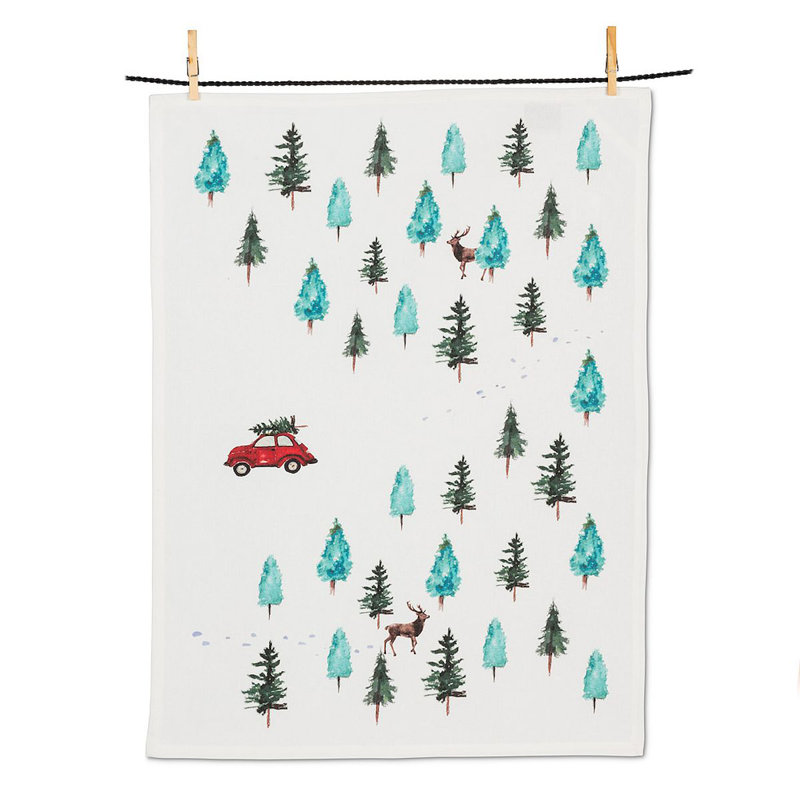 Torchon Arbres et voiture