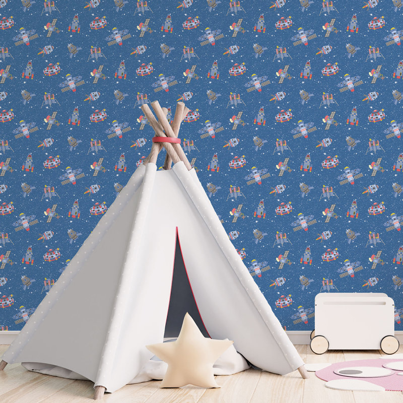 Evesham 10m x 53cm Glitter Paste the Wall Wallpaper Roll, Blue/Glitter