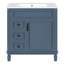 Meuble-lavabo de 30 po avec lavabo en céramique, petite armoire de salle de bain, armoire moderne avec 2 tiroirs et tablette réglable-121709113