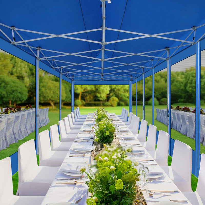354.3'' W x 118.1'' D Metal Party Tent, Blue