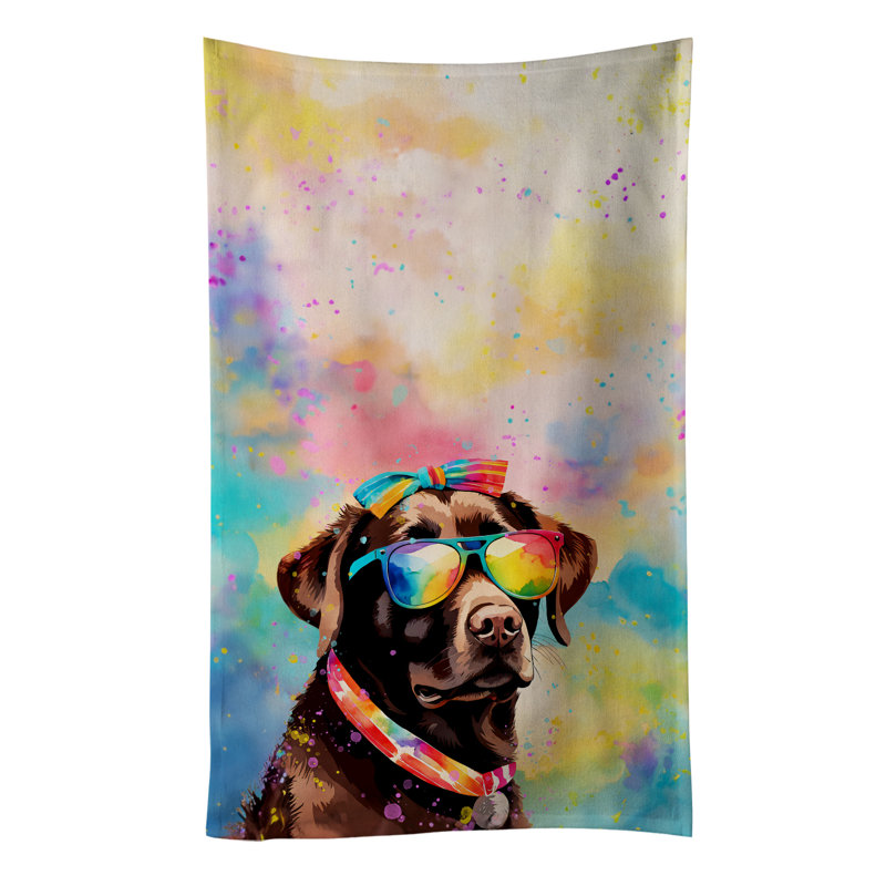Chocolate Labrador Hippie Dawg Kitchen Towel