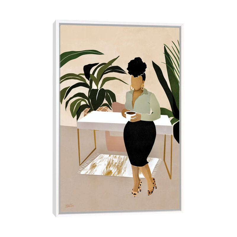 « Boss Babe » par Bria Nicole, impression d’art graphique, H 40 po x l 26 po x P 1,5 po, Toile blanche encadrée, Pas de tapis