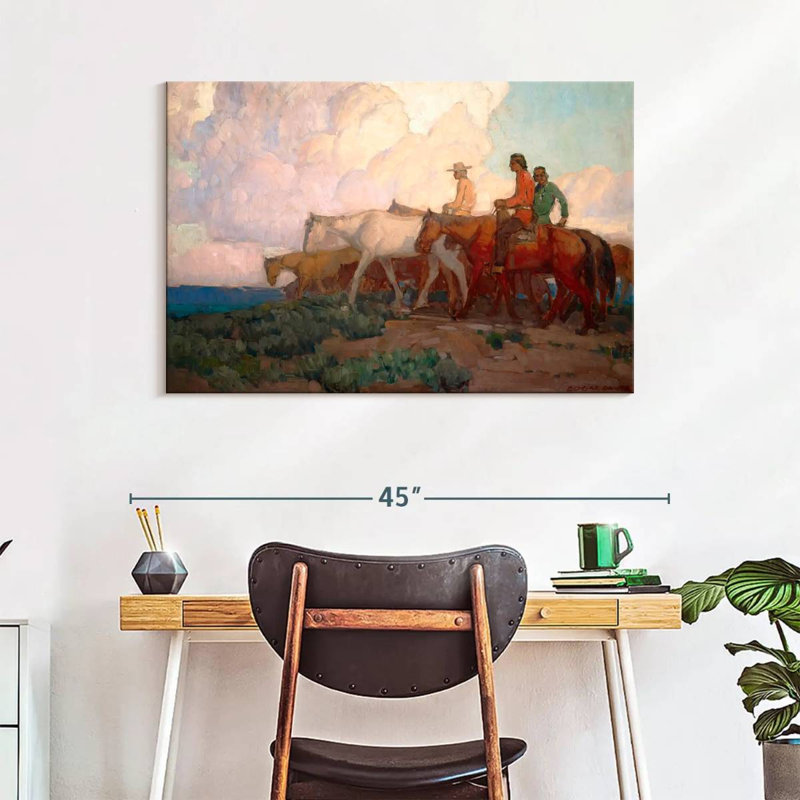 Lelar Navajo Range Riders, 26" H x 39" W