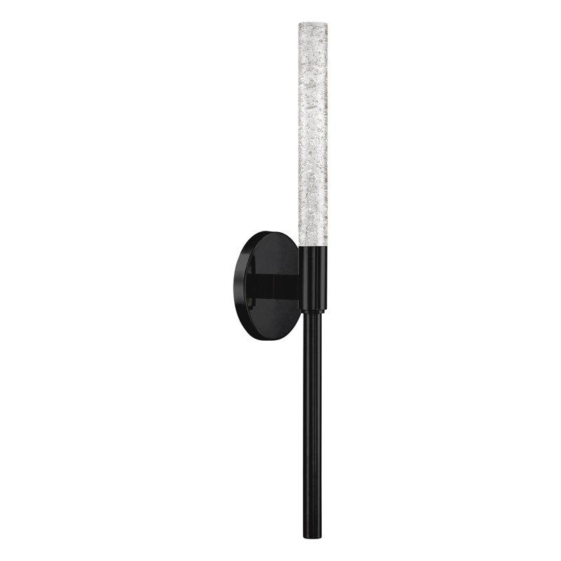 Magic 1-Light Dimmable Polished Nickel Bath Sconce, Black