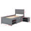 Un lit plateforme avec un tiroir et deux tablettes-302330863-302330862