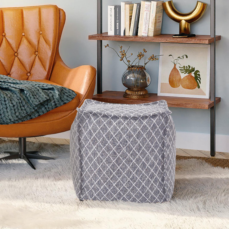 Pouf carré carré naturel, Gris