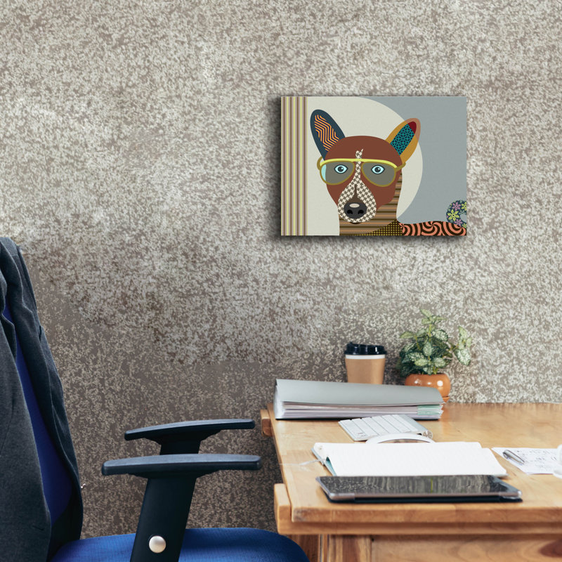 «Basenji Dog» par Lanre Adefioyue, H 12 po x l 16 po x P 0,75 po