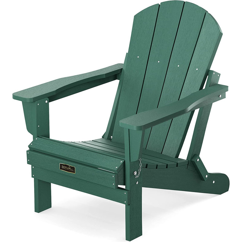 Foldable Outdoor Adirondack Chair, Green