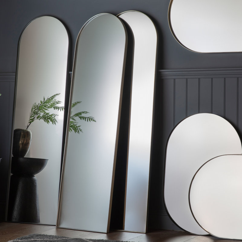 Aidric Metal Flat Wall Mirror, Champagne