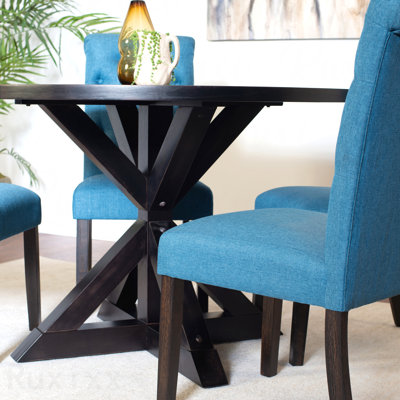 5-piece Dining Set, Cross-Buck Dining Table with 4 Stylish Chairs
