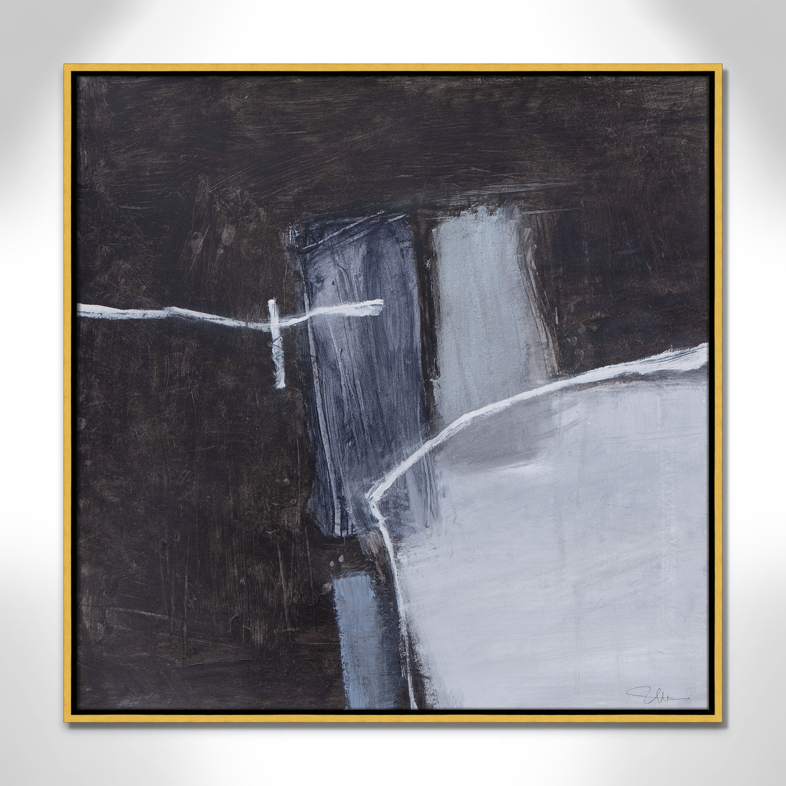 Graphite Gemstones Collection "Graphite Gemstones I" Print, Gold, 31.5" H x 31.5" W
