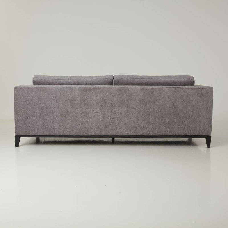 La Roux Sofa, Gray Chenille, Black