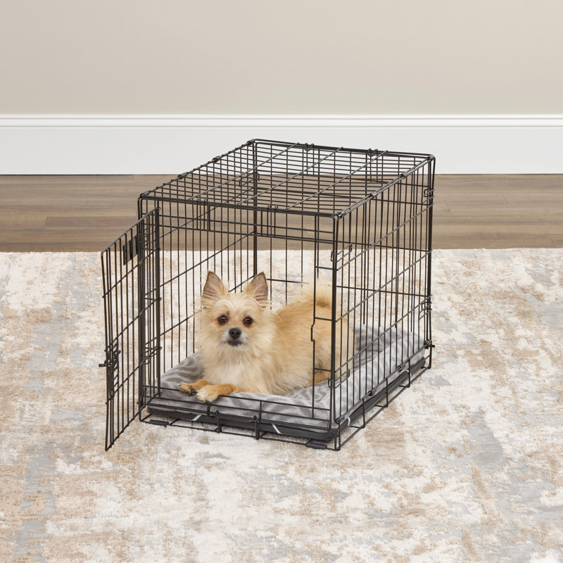 Gray Polyester Wave Pattern Bolster Pet Bed for Medium Breeds