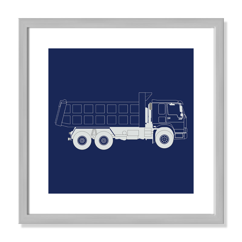 Art encadré Wild Camions, H 16 po x l 16 po x P 1,18 po, Encadré de boîte argent