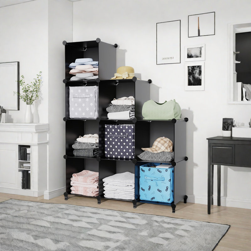 9-Cube Closet Organizers And Storage, Black