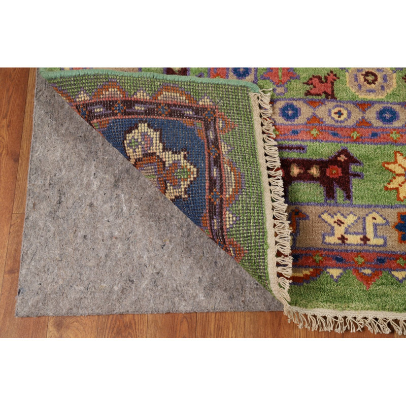 Light Green Geometric Kazak Indian Area Rug 8x10