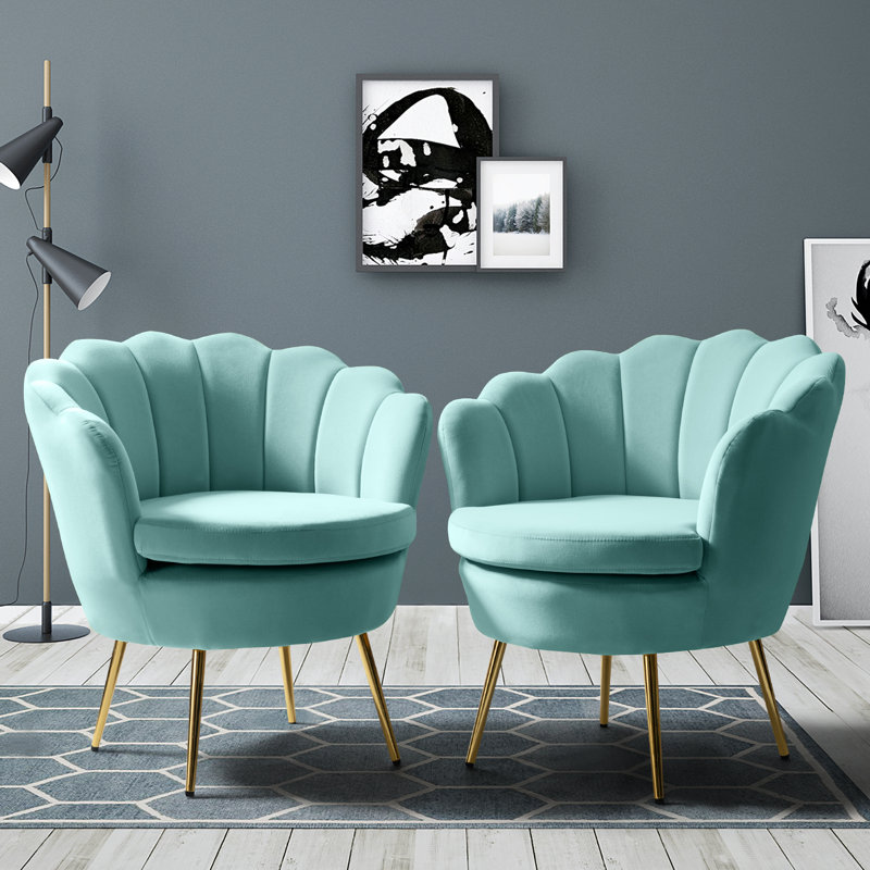 Fauteuil demi-tonneau en velours 30 po Hendrix, Sauge
