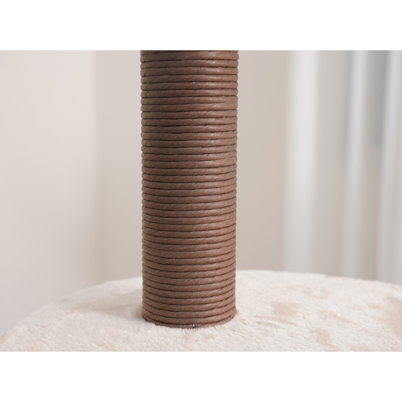 PetPals 48.5" Brown and White Sisal Cat Tree with Plush Perches