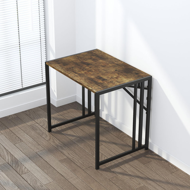 Metal Base Computer Desk, Rustic Brown/Black